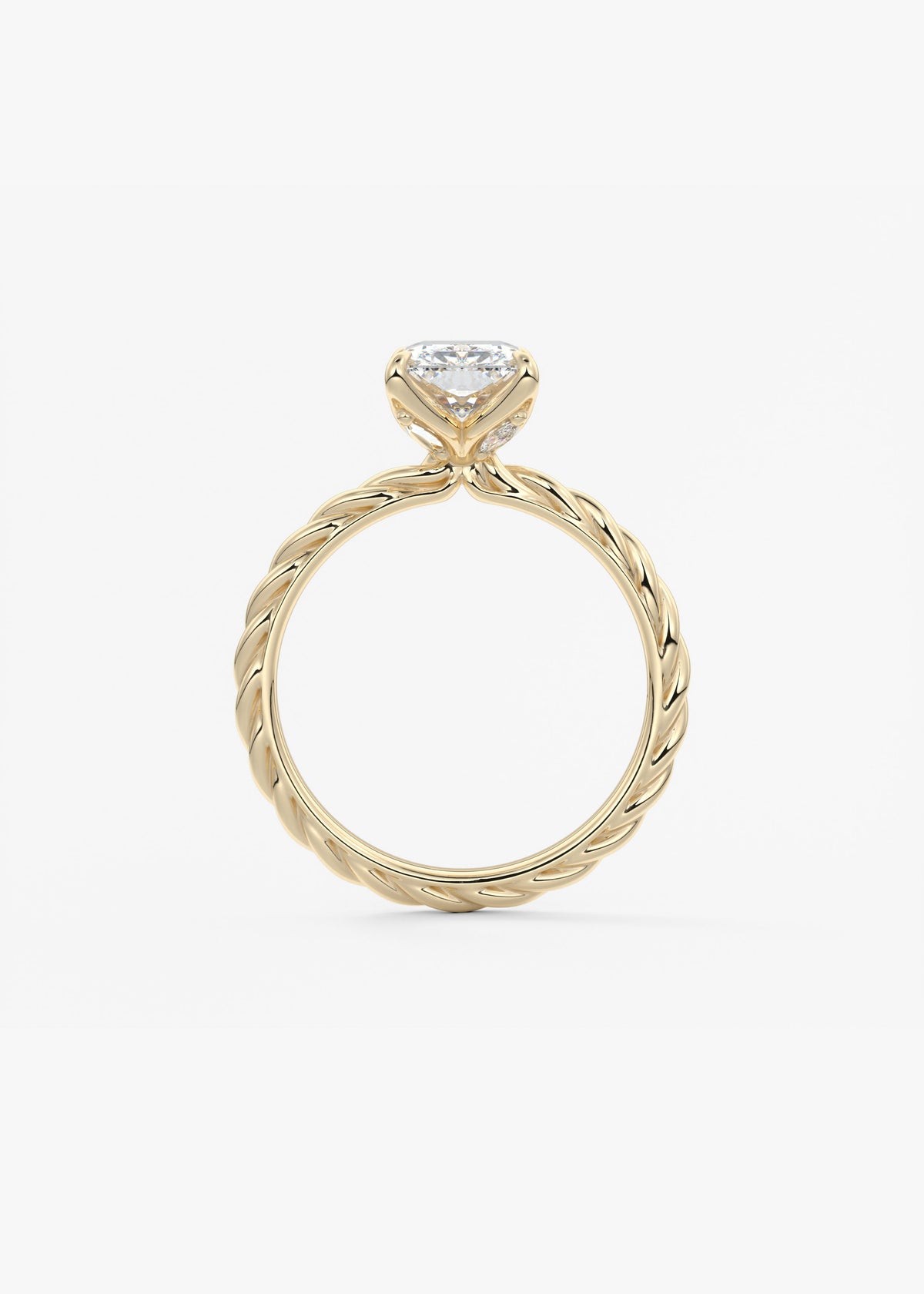 Radiant Twisted Multi Stones Lab Grown Diamond Engagement Ring