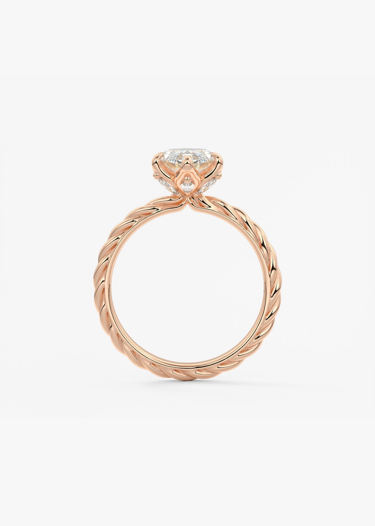 Marquise Twisted Multi Stones Lab Grown Diamond Engagement Ring