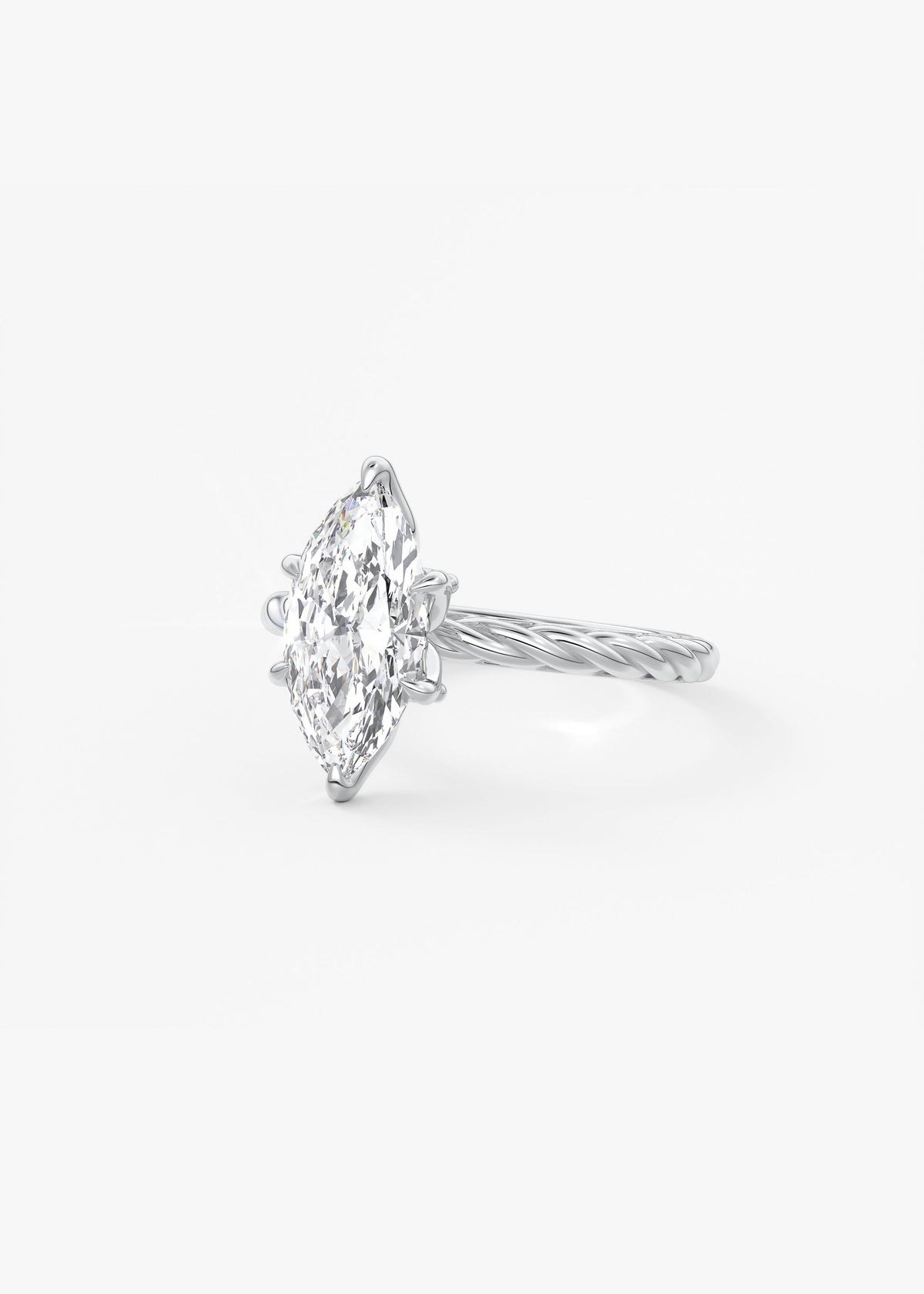 Marquise Twisted Multi Stones Lab Grown Diamond Engagement Ring