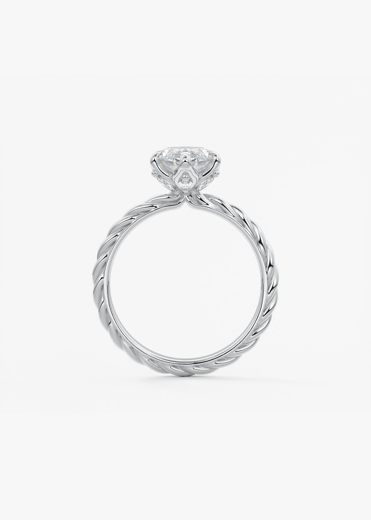 Marquise Twisted Multi Stones Lab Grown Diamond Engagement Ring