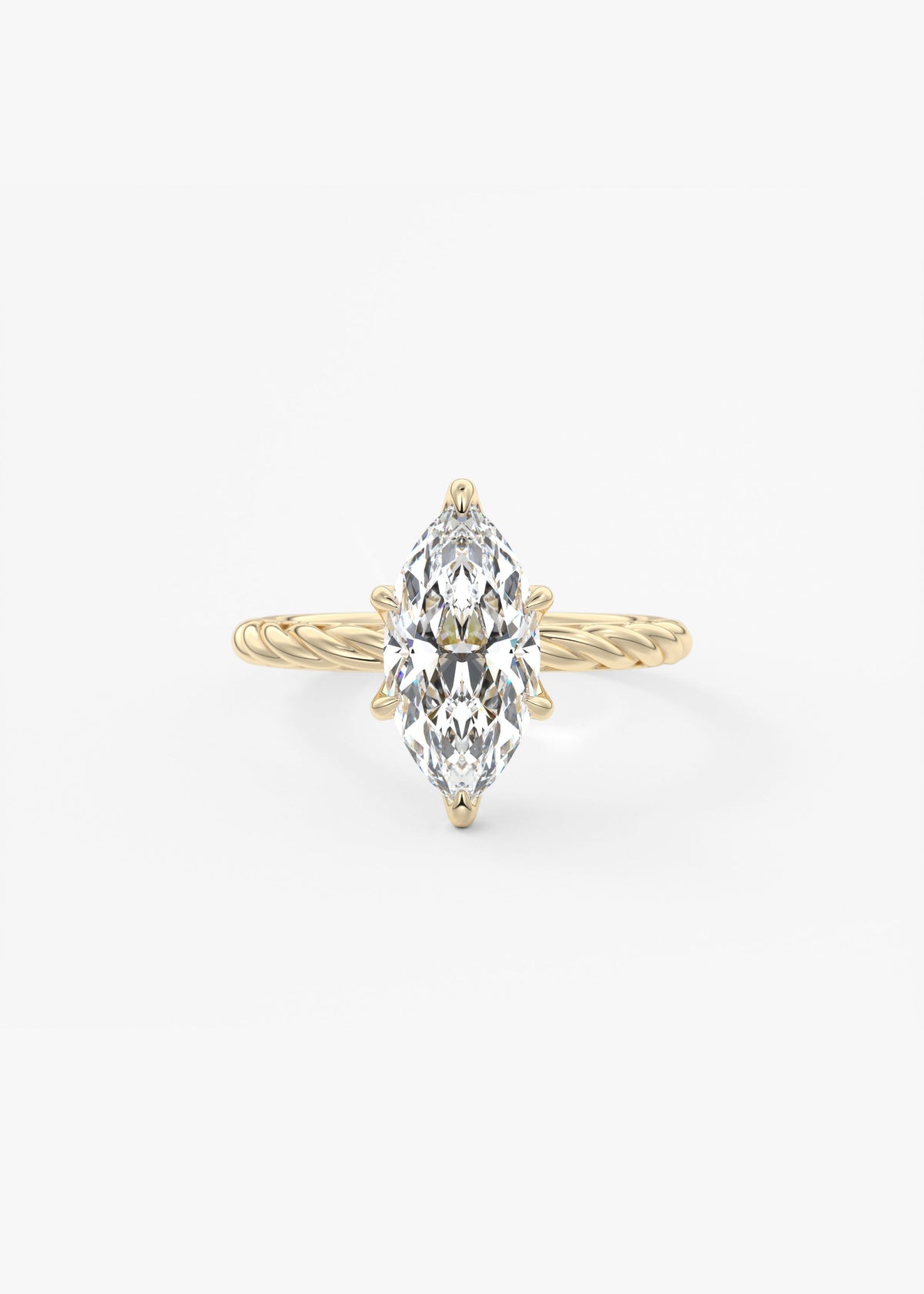 Marquise Twisted Multi Stones Lab Grown Diamond Engagement Ring
