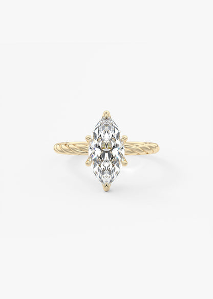 Marquise Twisted Multi Stones Lab Grown Diamond Engagement Ring