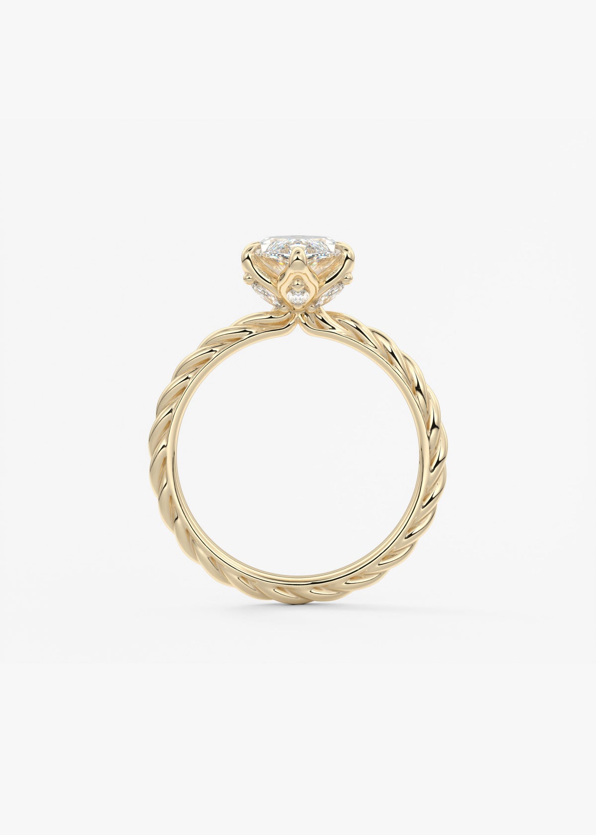 Marquise Twisted Multi Stones Lab Grown Diamond Engagement Ring