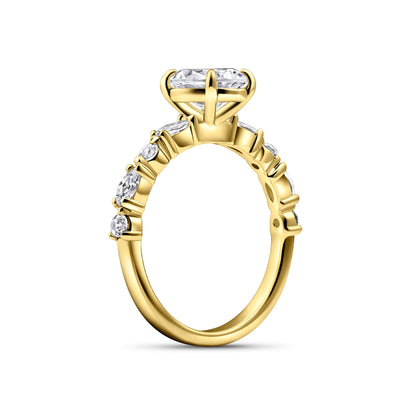 1.5 CT Oval Pave Lab Grown Diamond Engagement Ring