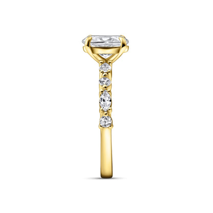 1.5 CT Oval Pave Lab Grown Diamond Engagement Ring