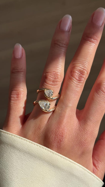 1.0 CT Pear Cut Lab Grown Diamond Solitaire Engagement Ring