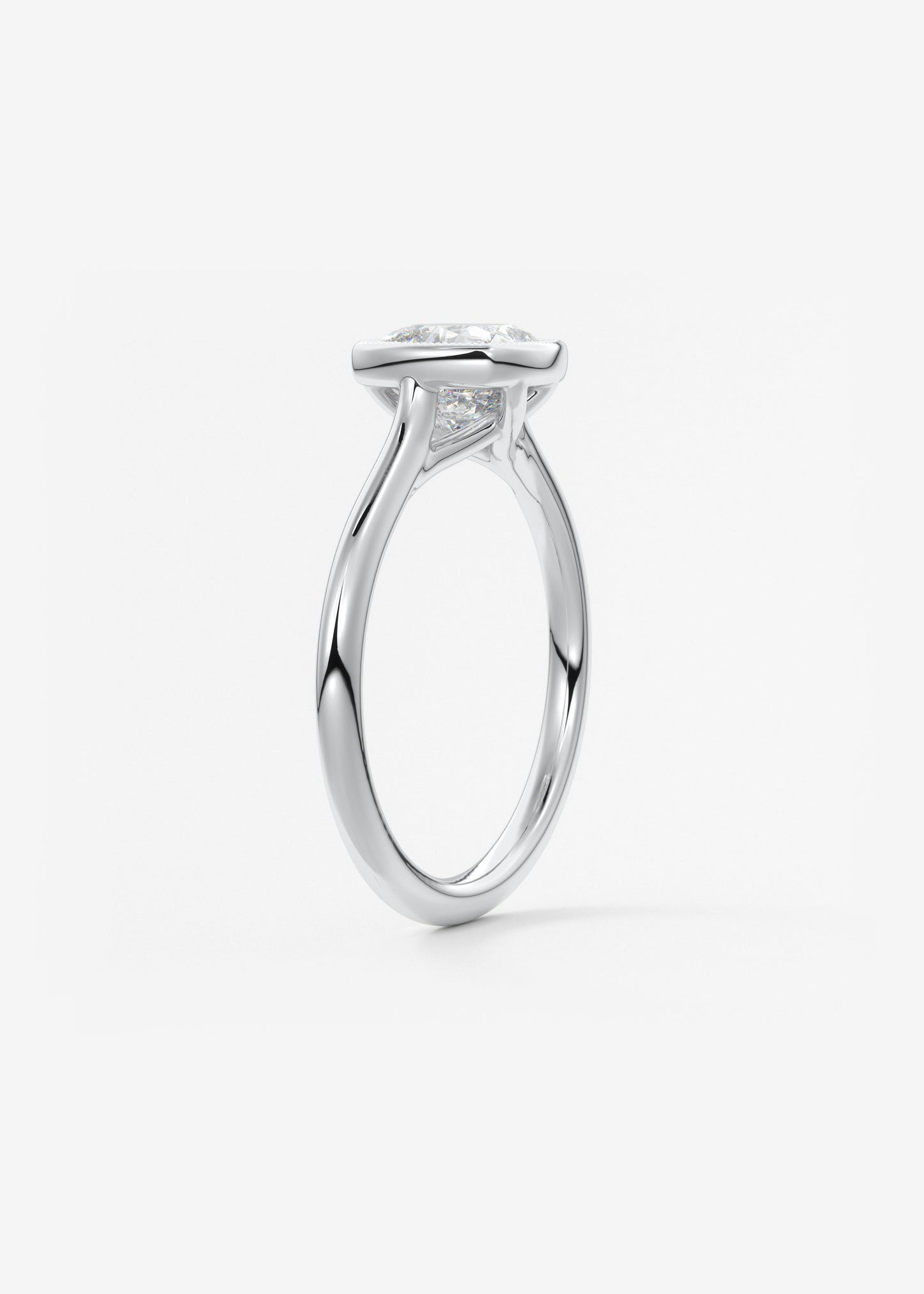Cushion Milgrain Bezel Lab Grown Diamond Engagement Ring