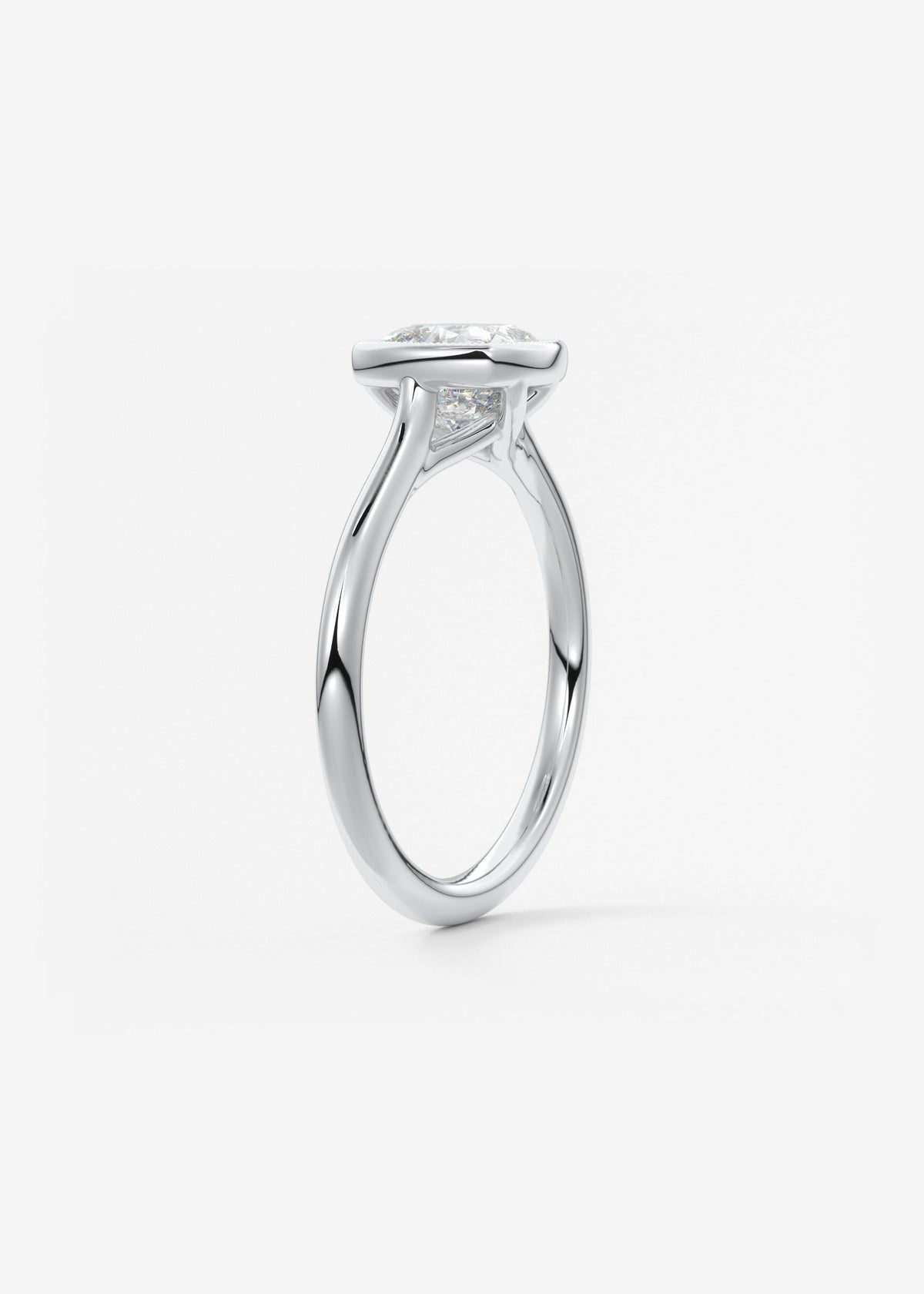 Cushion Milgrain Bezel Lab Grown Diamond Engagement Ring