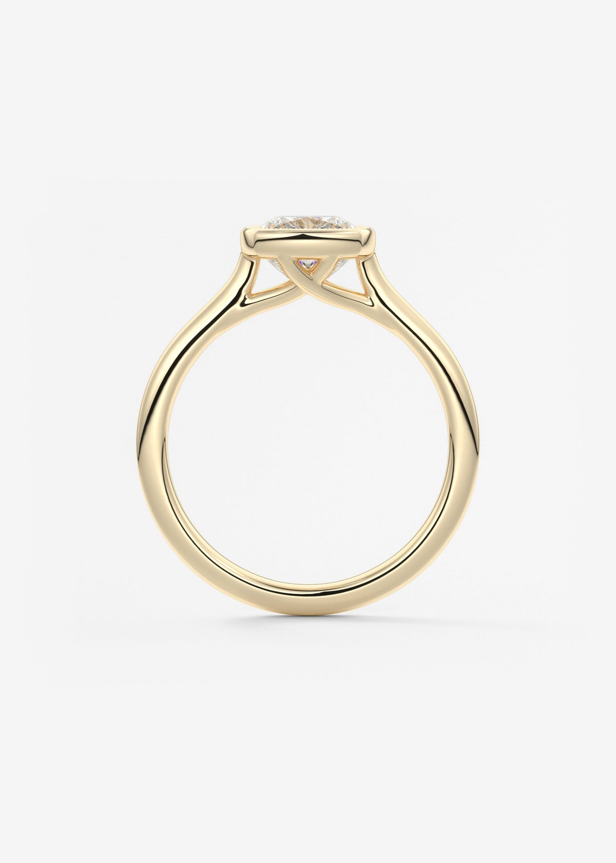 Cushion Milgrain Bezel Lab Grown Diamond Engagement Ring