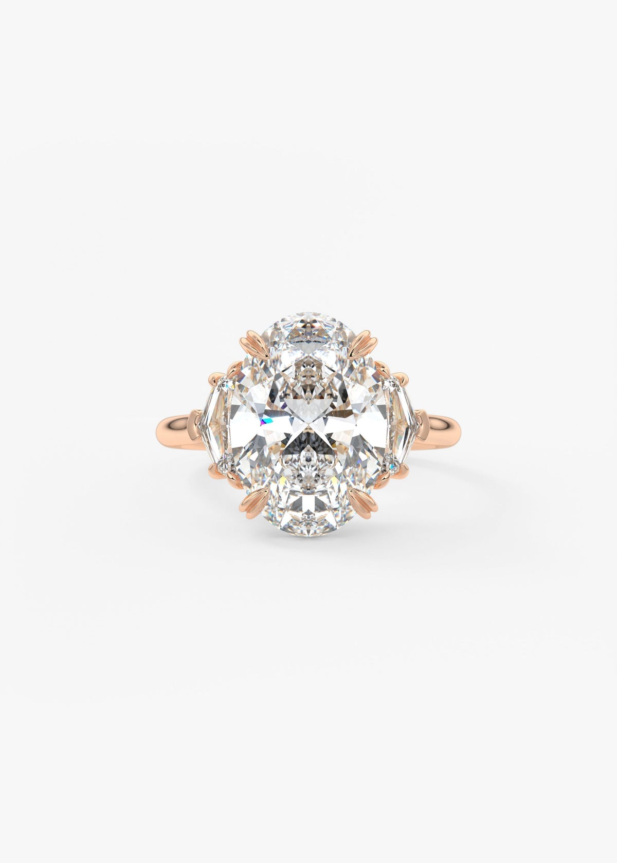 Oval Three Stone Lab Grown Diamond Engagement Ring