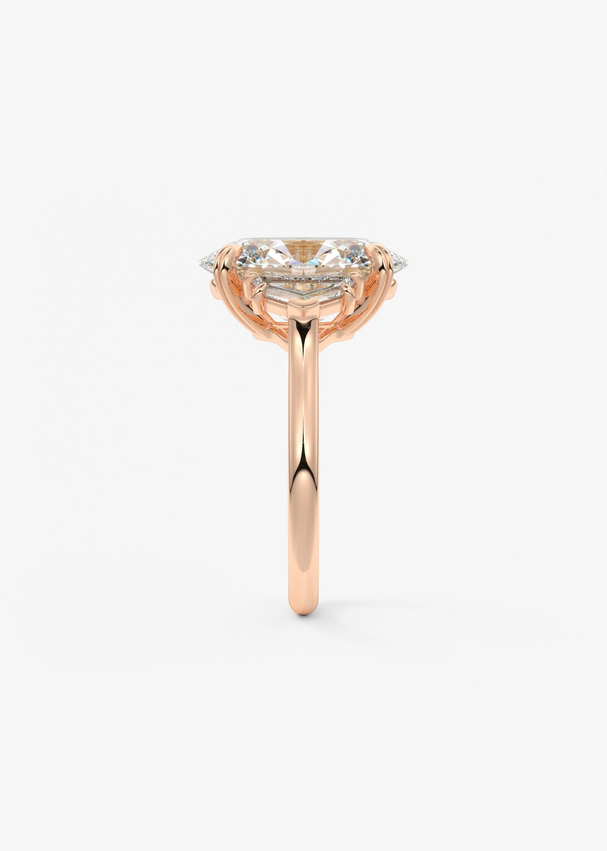 Oval Three Stone Lab Grown Diamond Engagement Ring