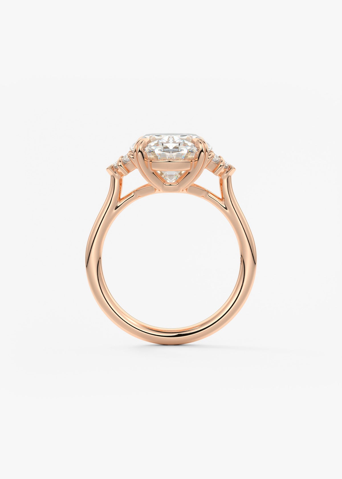 Oval Three Stone Lab Grown Diamond Engagement Ring