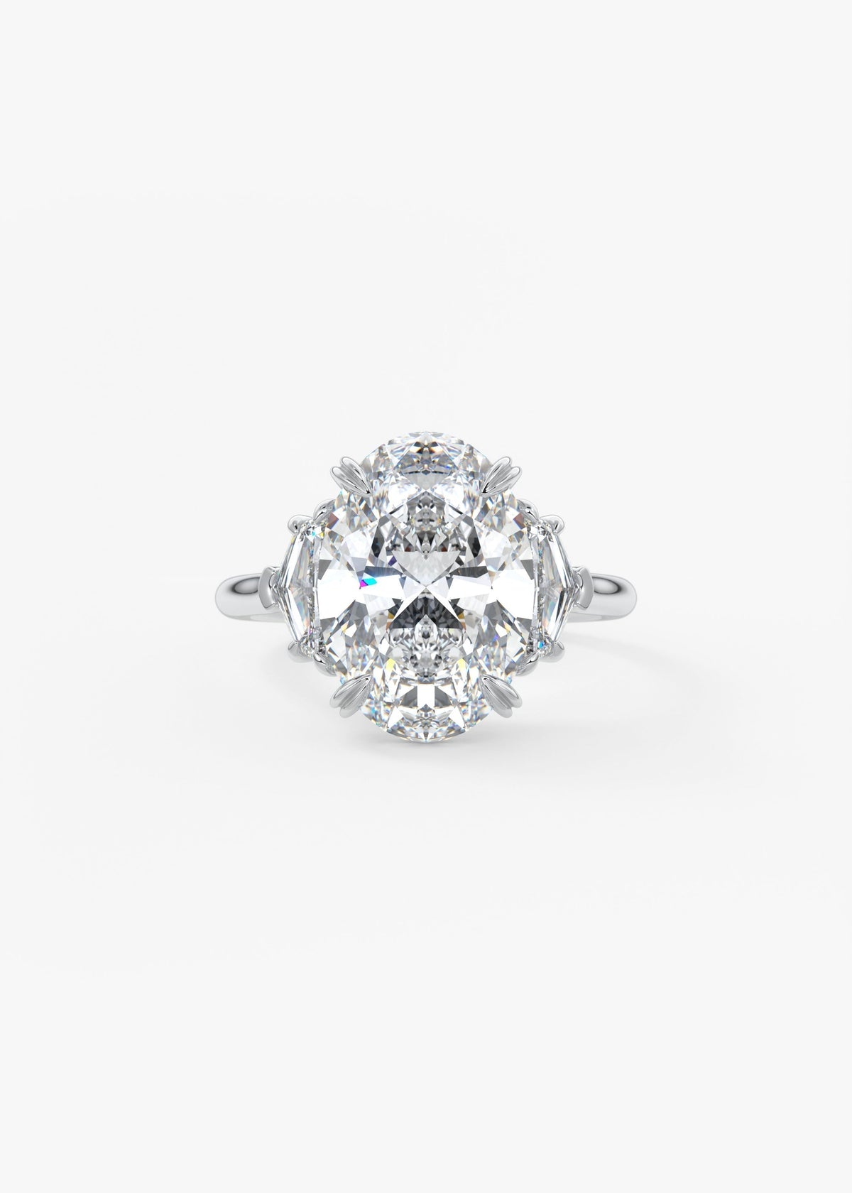 Oval Three Stone Lab Grown Diamond Engagement Ring