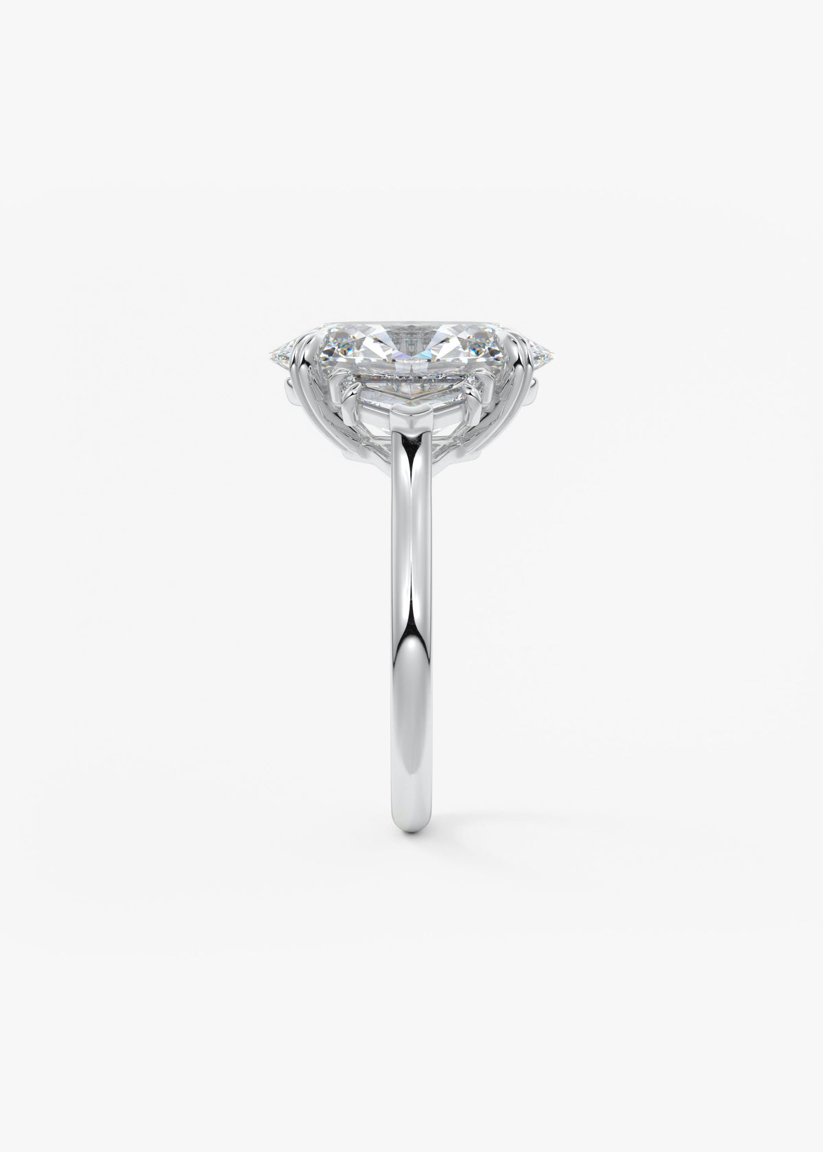 Oval Three Stone Lab Grown Diamond Engagement Ring