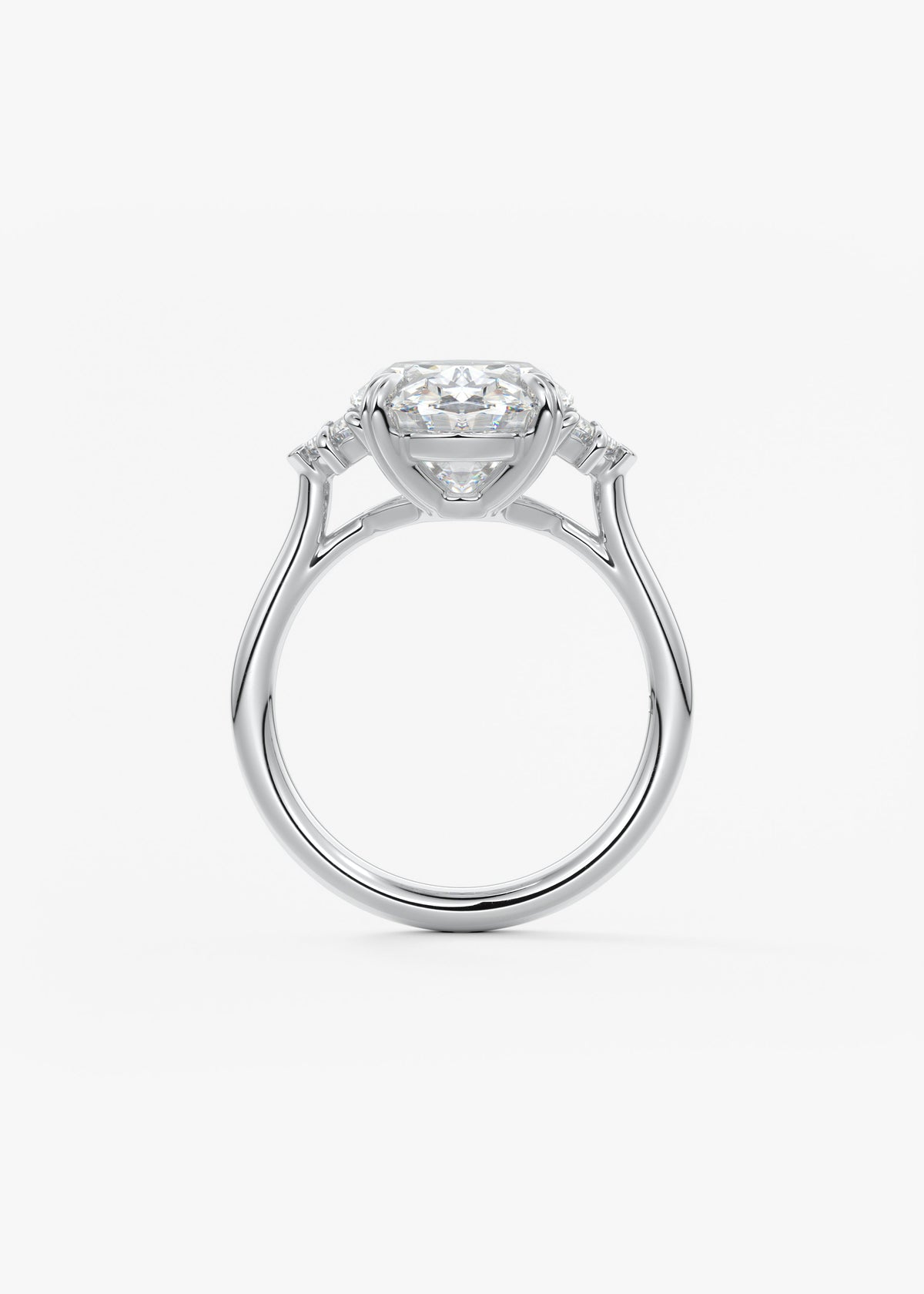 Oval Three Stone Lab Grown Diamond Engagement Ring
