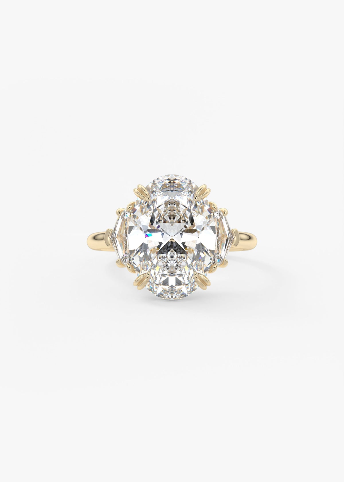 Oval Three Stone Lab Grown Diamond Engagement Ring