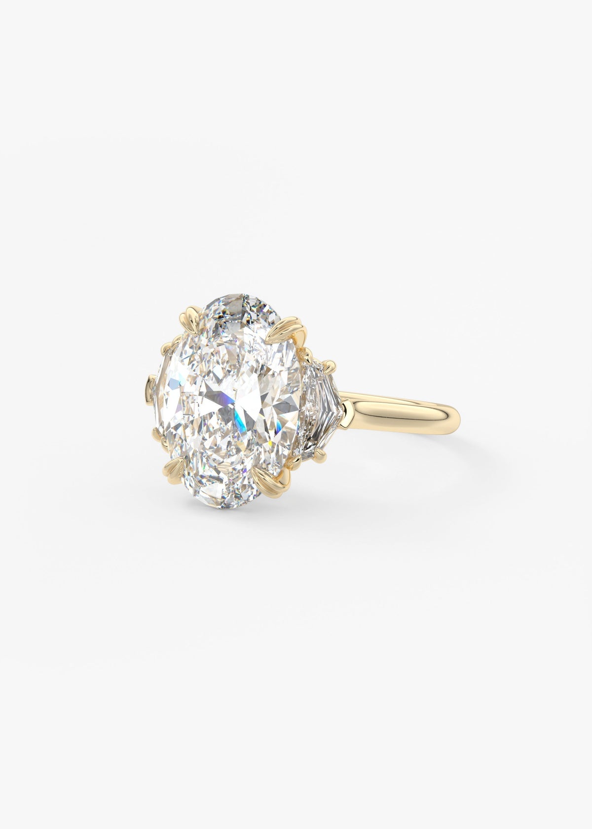Oval Three Stone Lab Grown Diamond Engagement Ring
