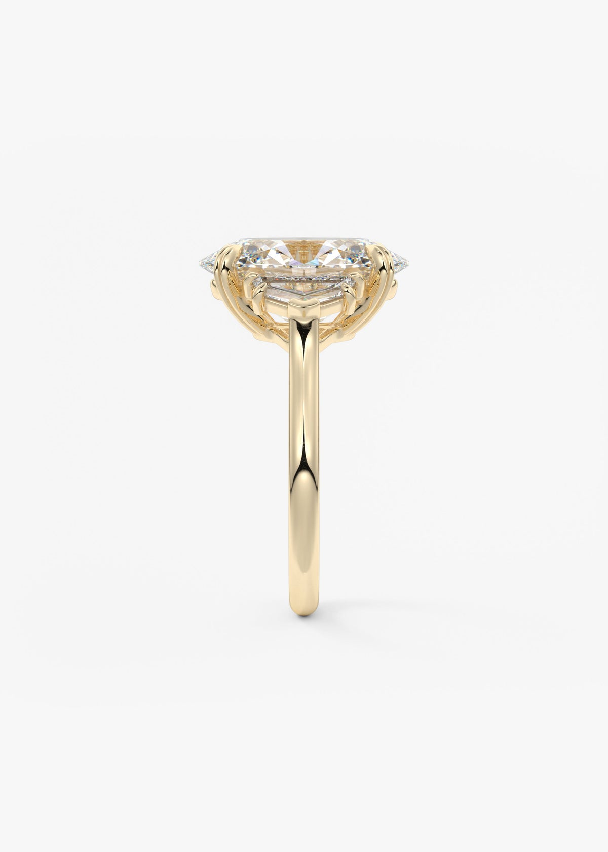 Oval Three Stone Lab Grown Diamond Engagement Ring