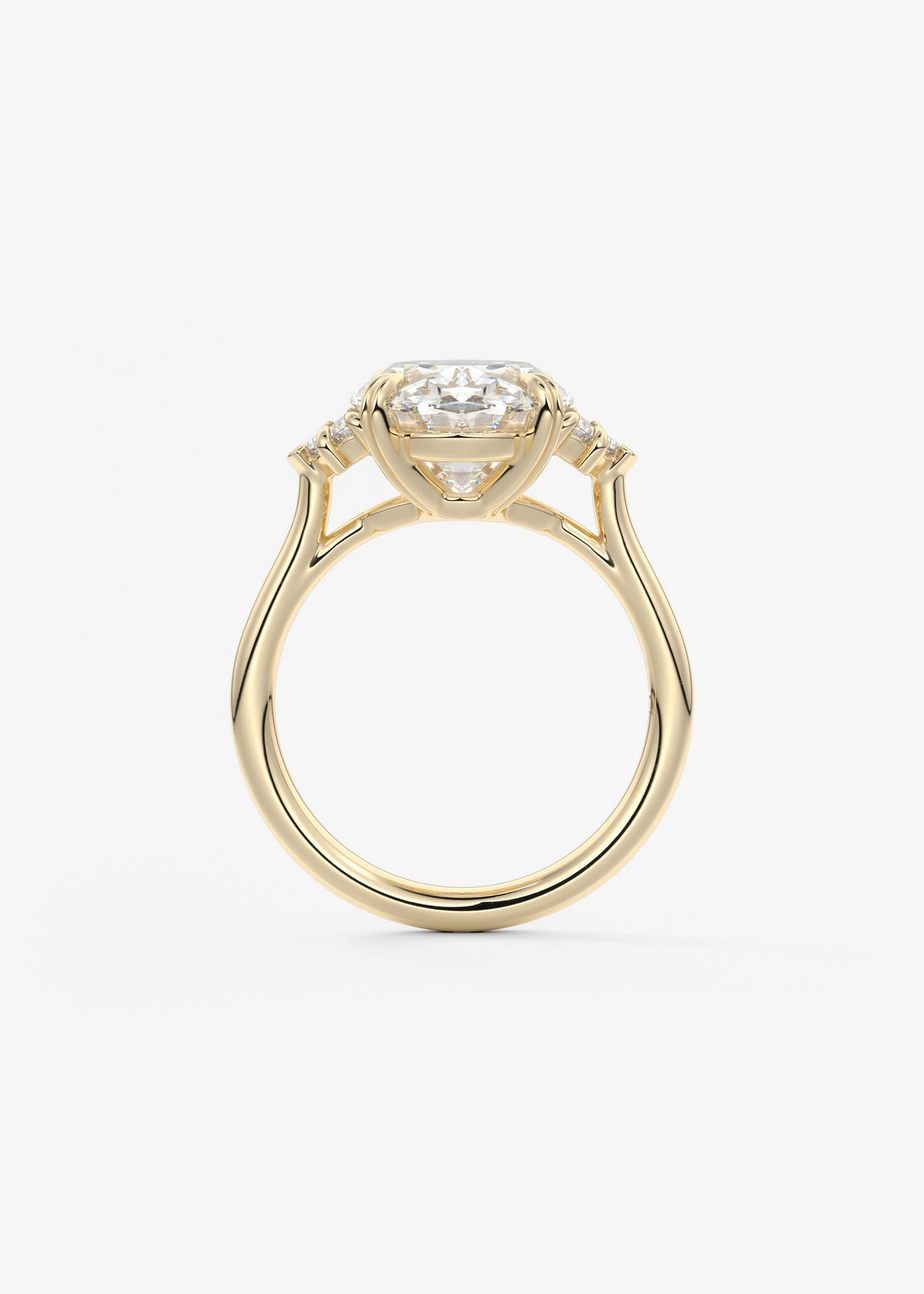 Oval Three Stone Lab Grown Diamond Engagement Ring