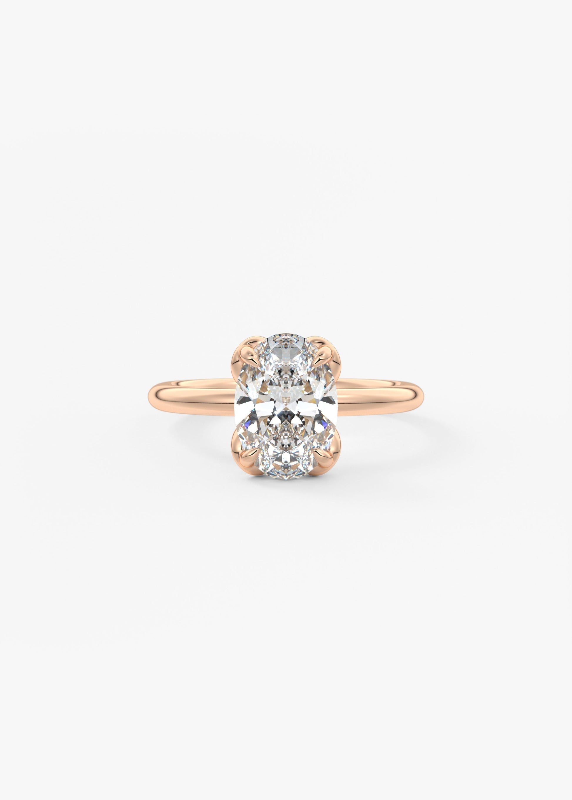 Oval Multi Stones Lab Grown Diamond Engagement Ring