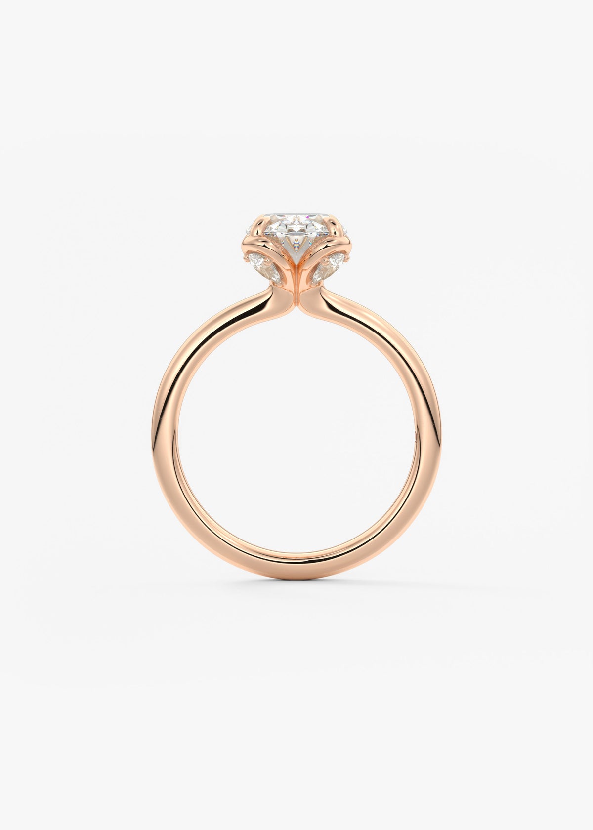 Oval Multi Stones Lab Grown Diamond Engagement Ring