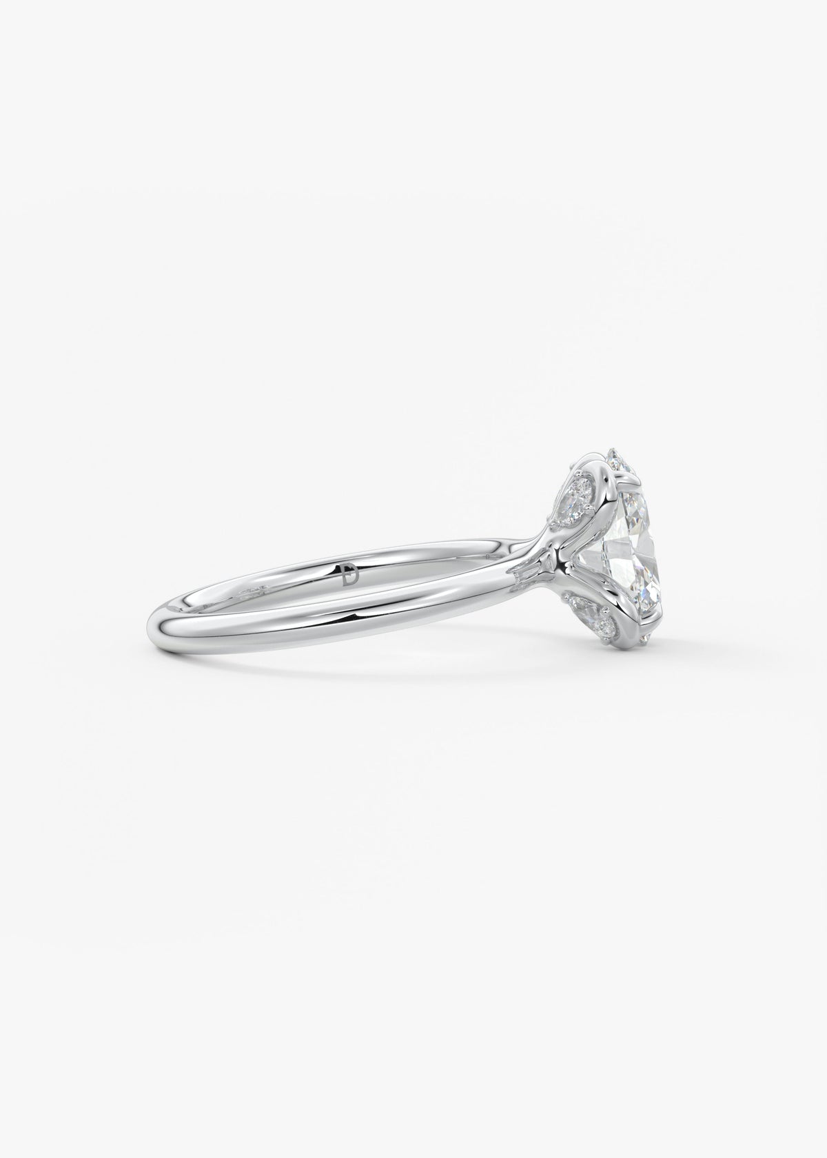Oval Multi Stones Lab Grown Diamond Engagement Ring