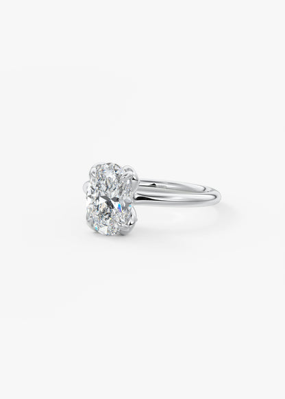 Oval Multi Stones Lab Grown Diamond Engagement Ring