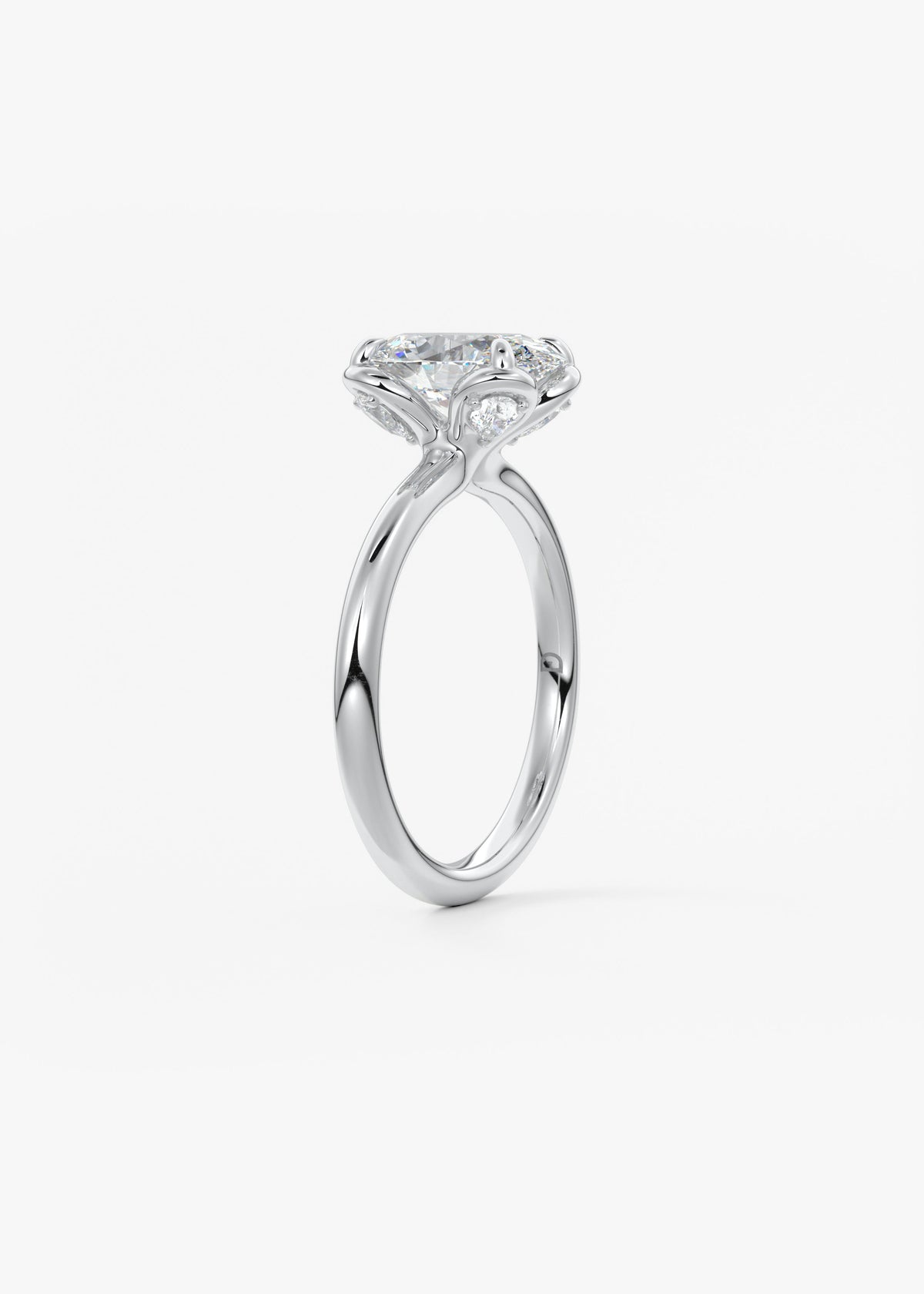 Oval Multi Stones Lab Grown Diamond Engagement Ring