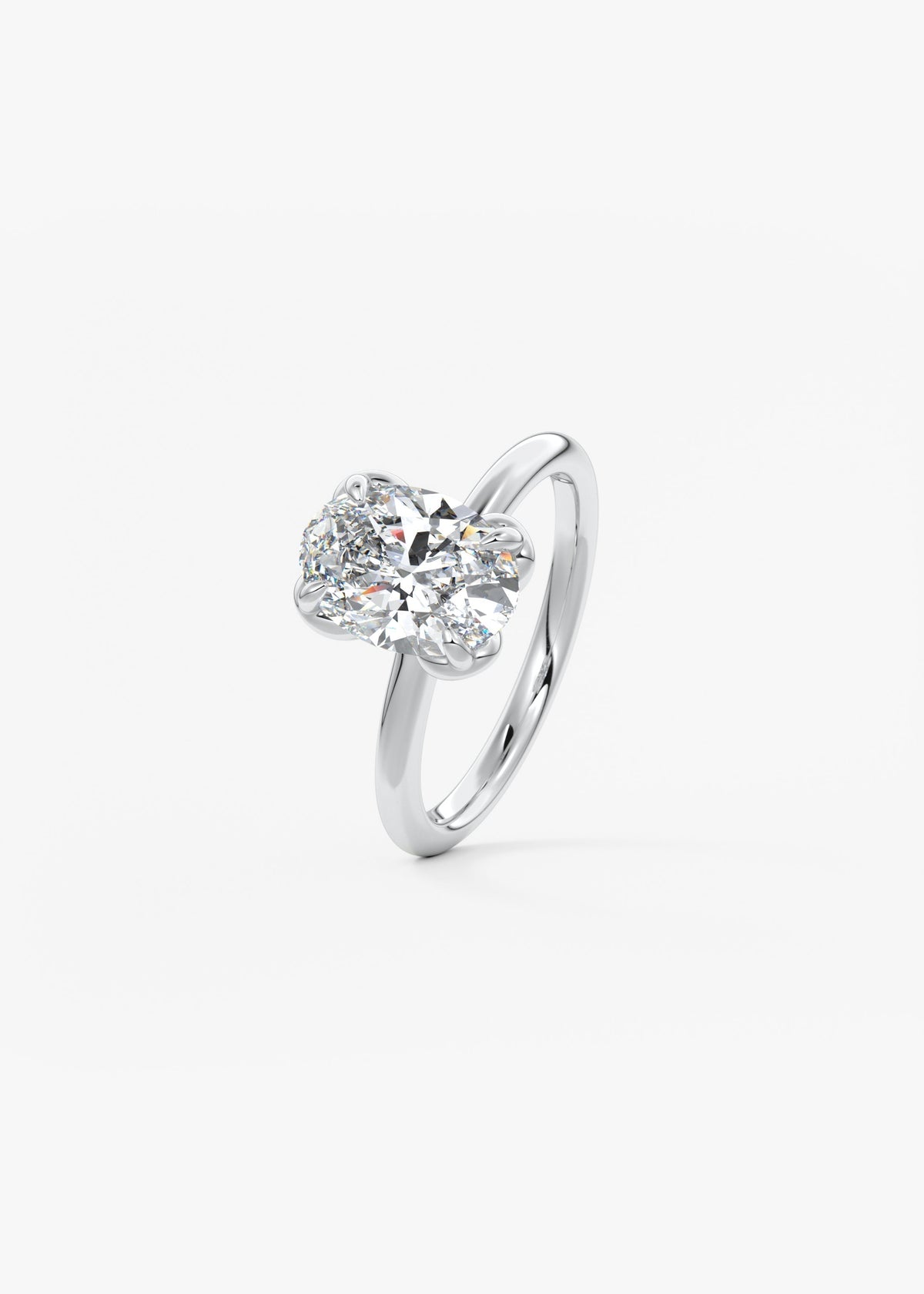 Oval Multi Stones Lab Grown Diamond Engagement Ring