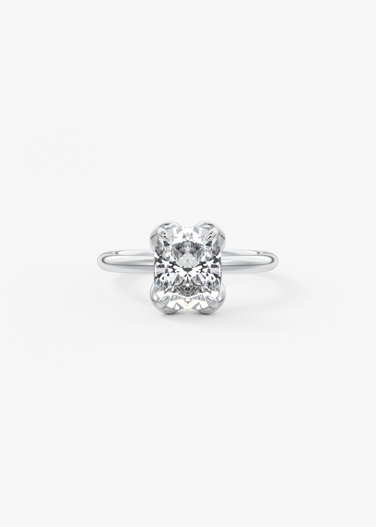 Elongated Cushion Multi Stones Lab Grown Diamond Engagement Ring