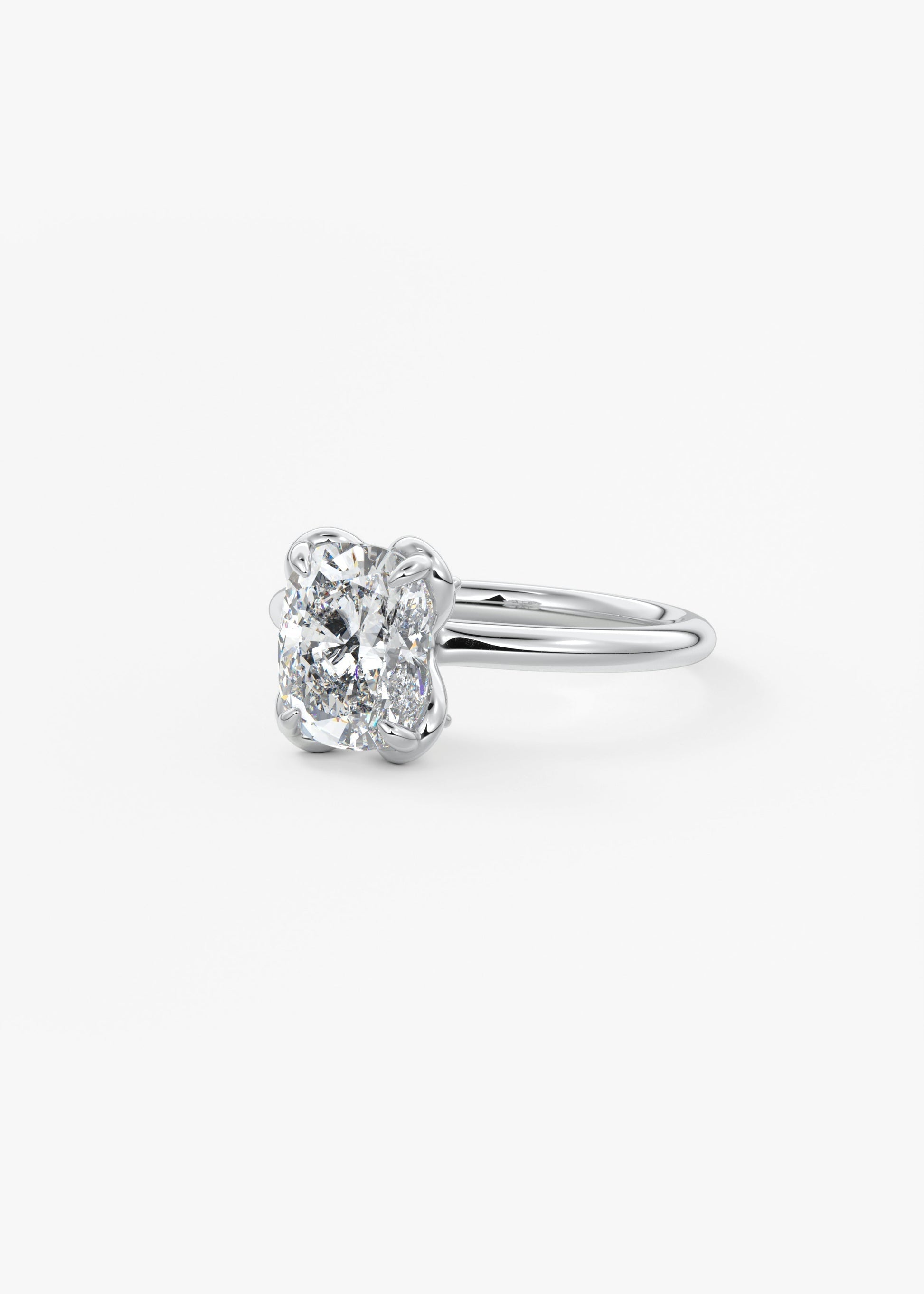 Elongated Cushion Multi Stones Lab Grown Diamond Engagement Ring