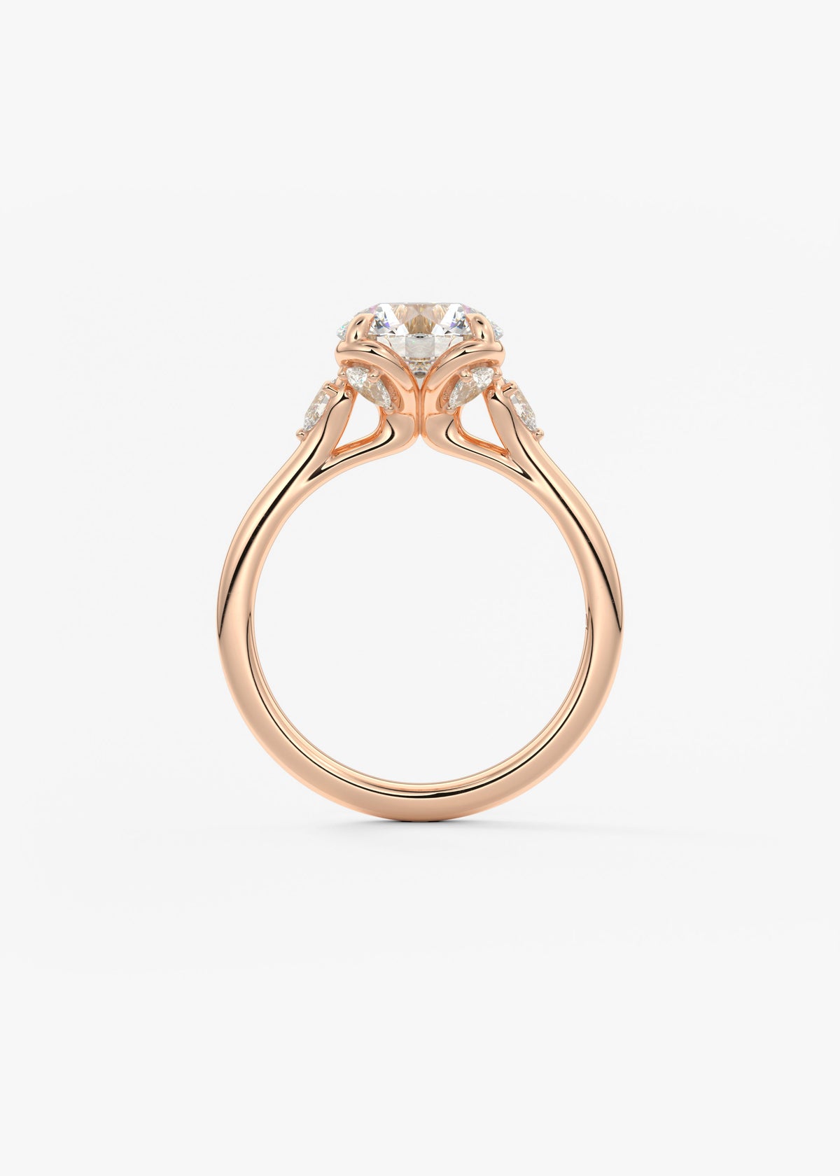 Round Cluster Lab Grown Diamond Engagement Ring