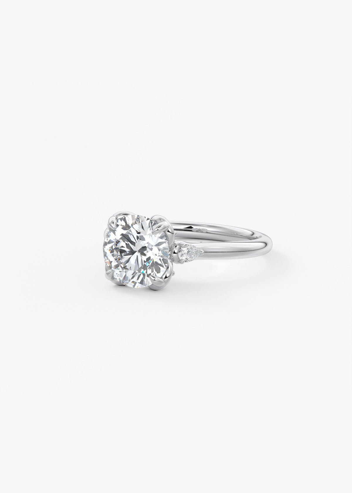 Round Cluster Lab Grown Diamond Engagement Ring