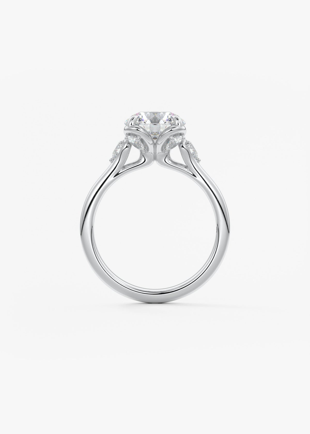 Round Cluster Lab Grown Diamond Engagement Ring
