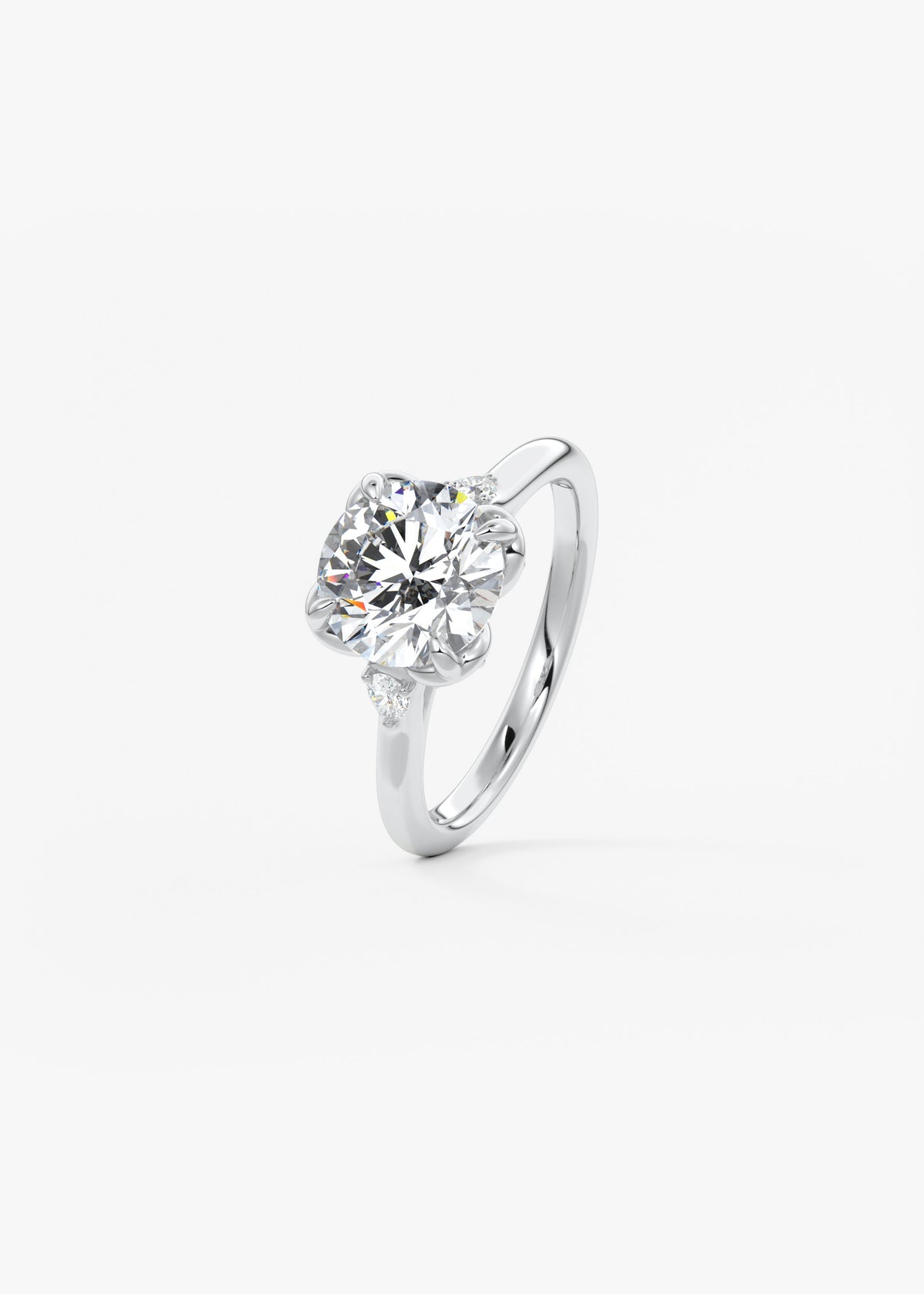 Round Cluster Lab Grown Diamond Engagement Ring