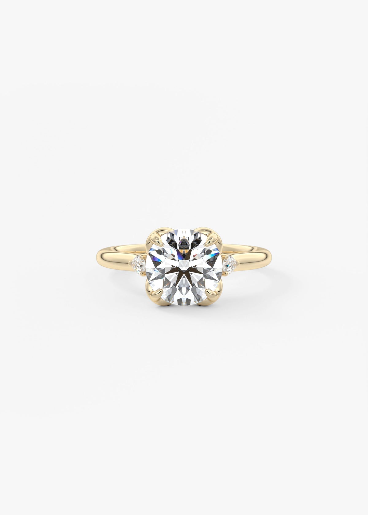 Round Cluster Lab Grown Diamond Engagement Ring