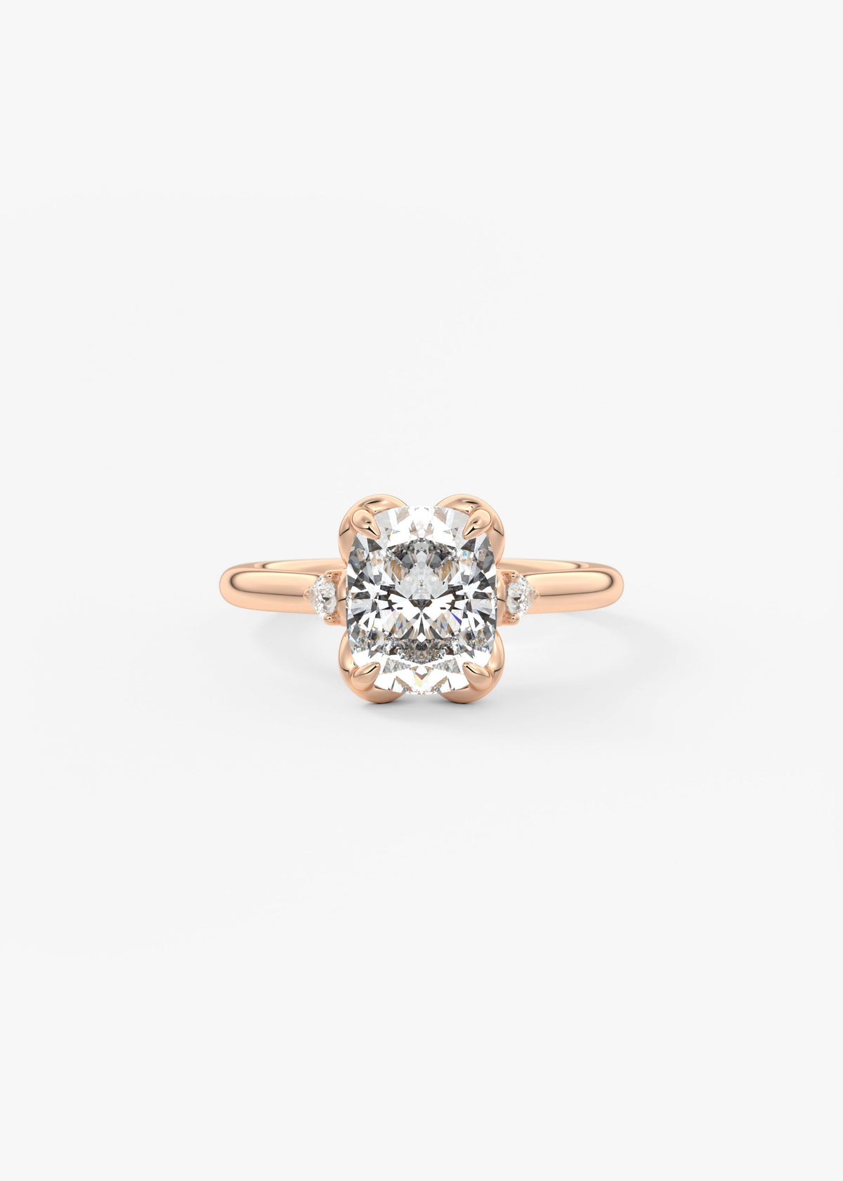 Elongated Cushion Cluster Lab Grown Diamond Engagement Ring