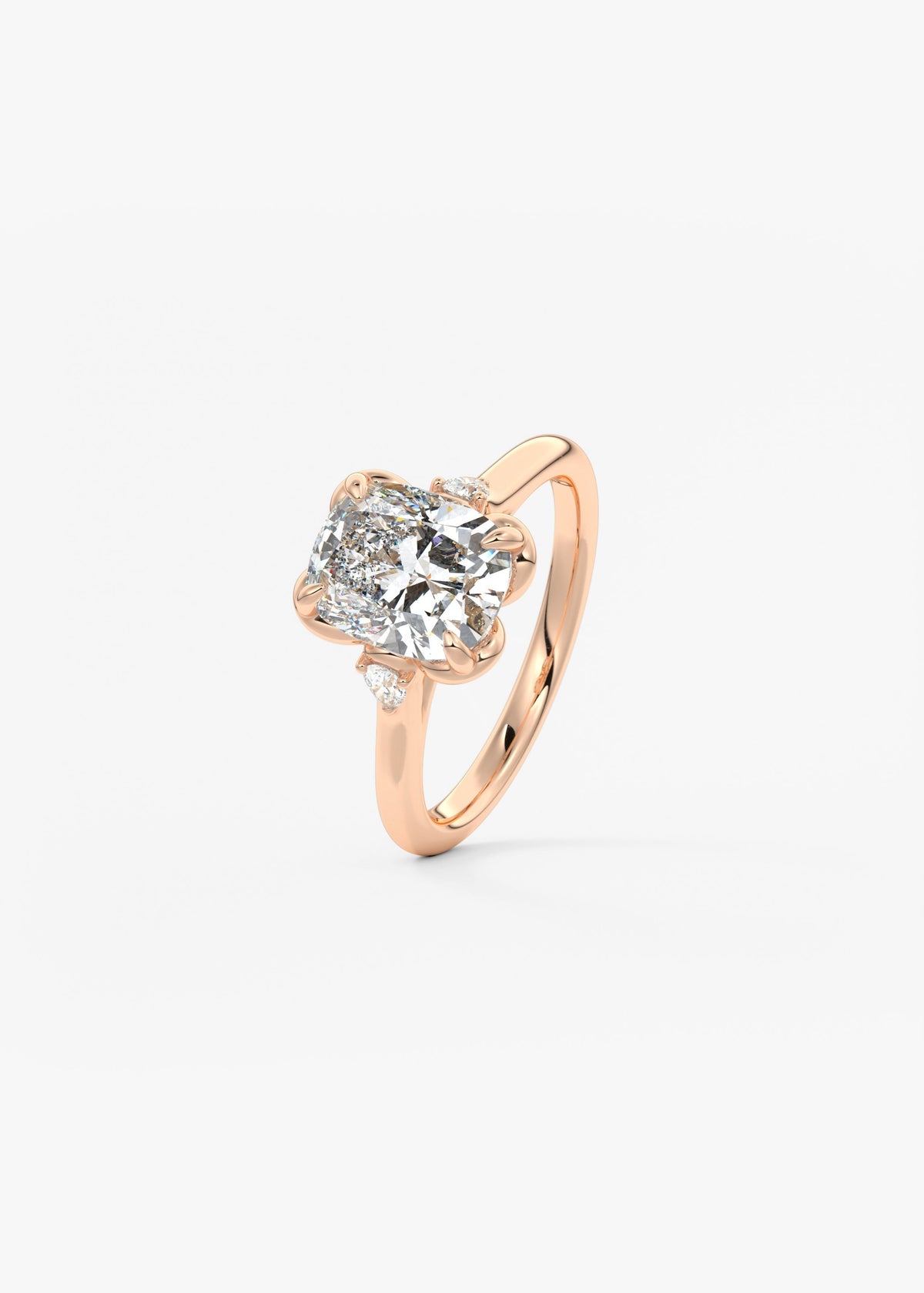 Elongated Cushion Cluster Lab Grown Diamond Engagement Ring