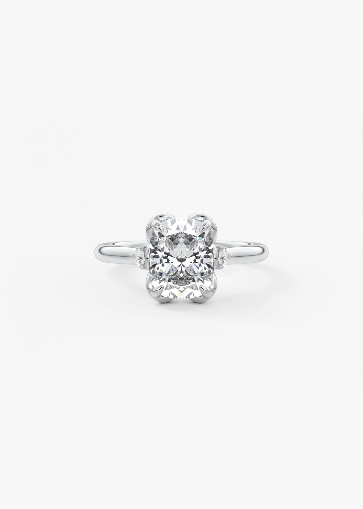 Elongated Cushion Cluster Lab Grown Diamond Engagement Ring