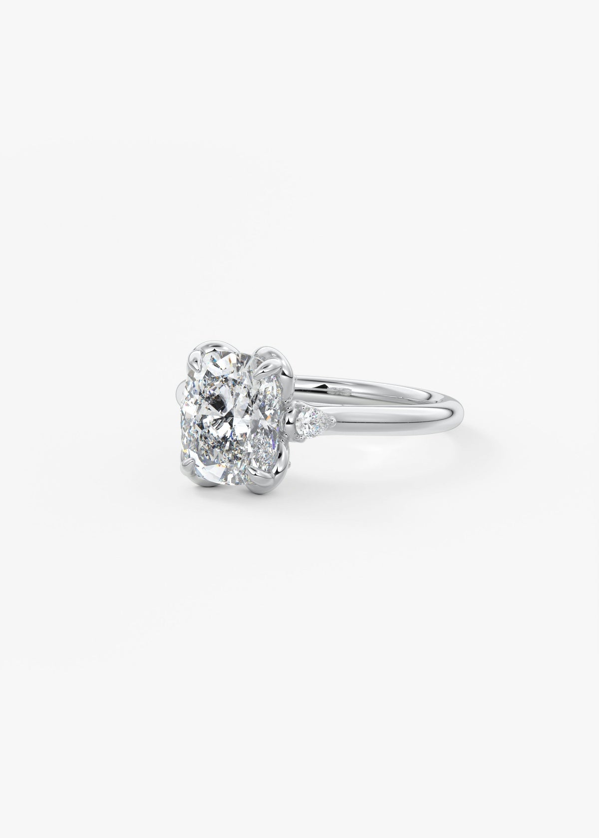 Elongated Cushion Cluster Lab Grown Diamond Engagement Ring