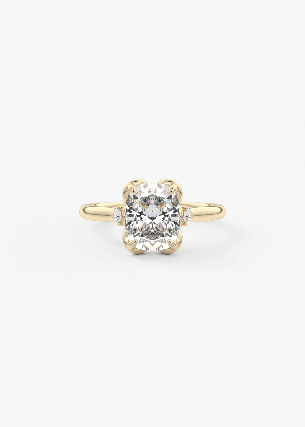 Elongated Cushion Cluster Lab Grown Diamond Engagement Ring