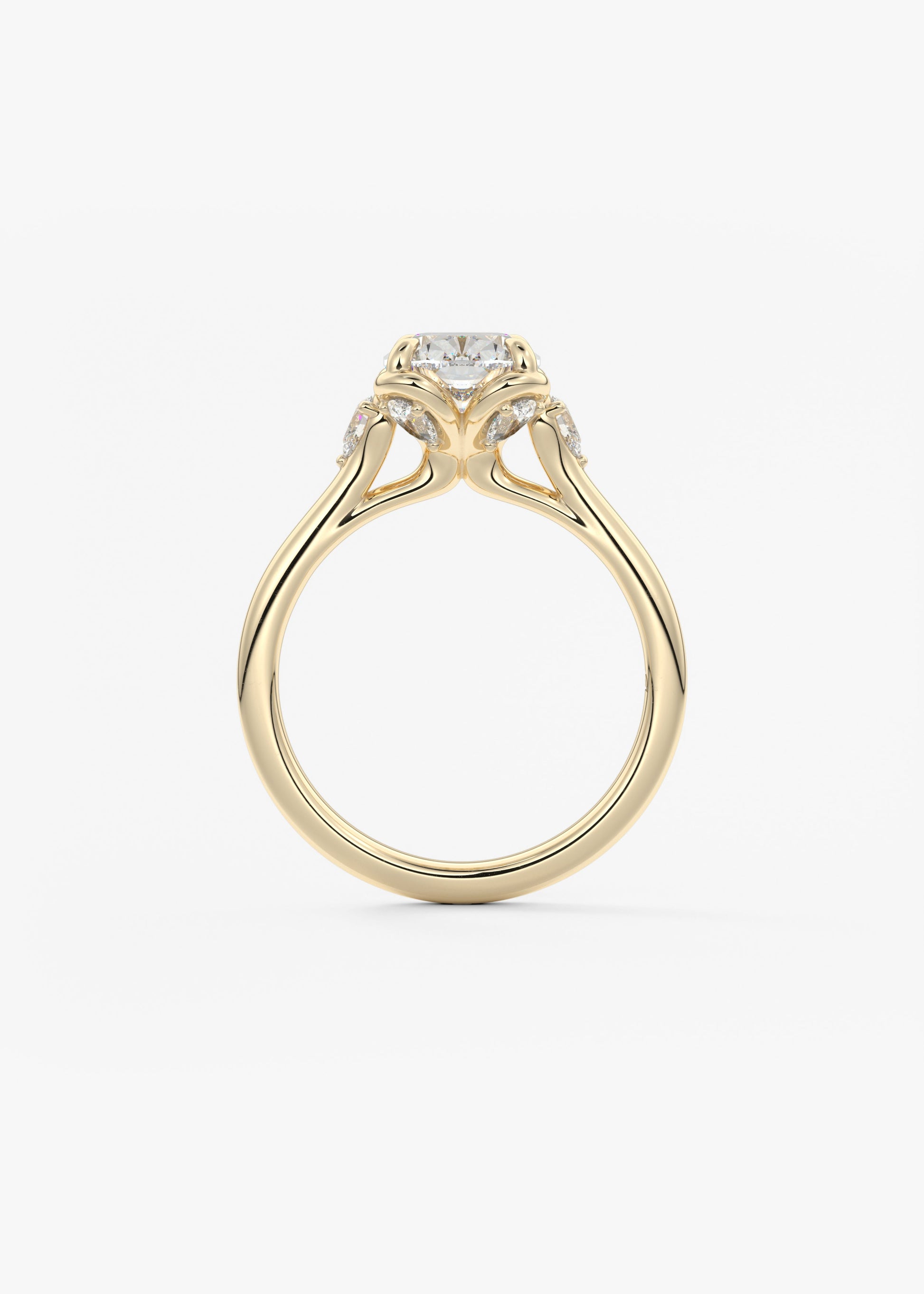 Elongated Cushion Cluster Lab Grown Diamond Engagement Ring