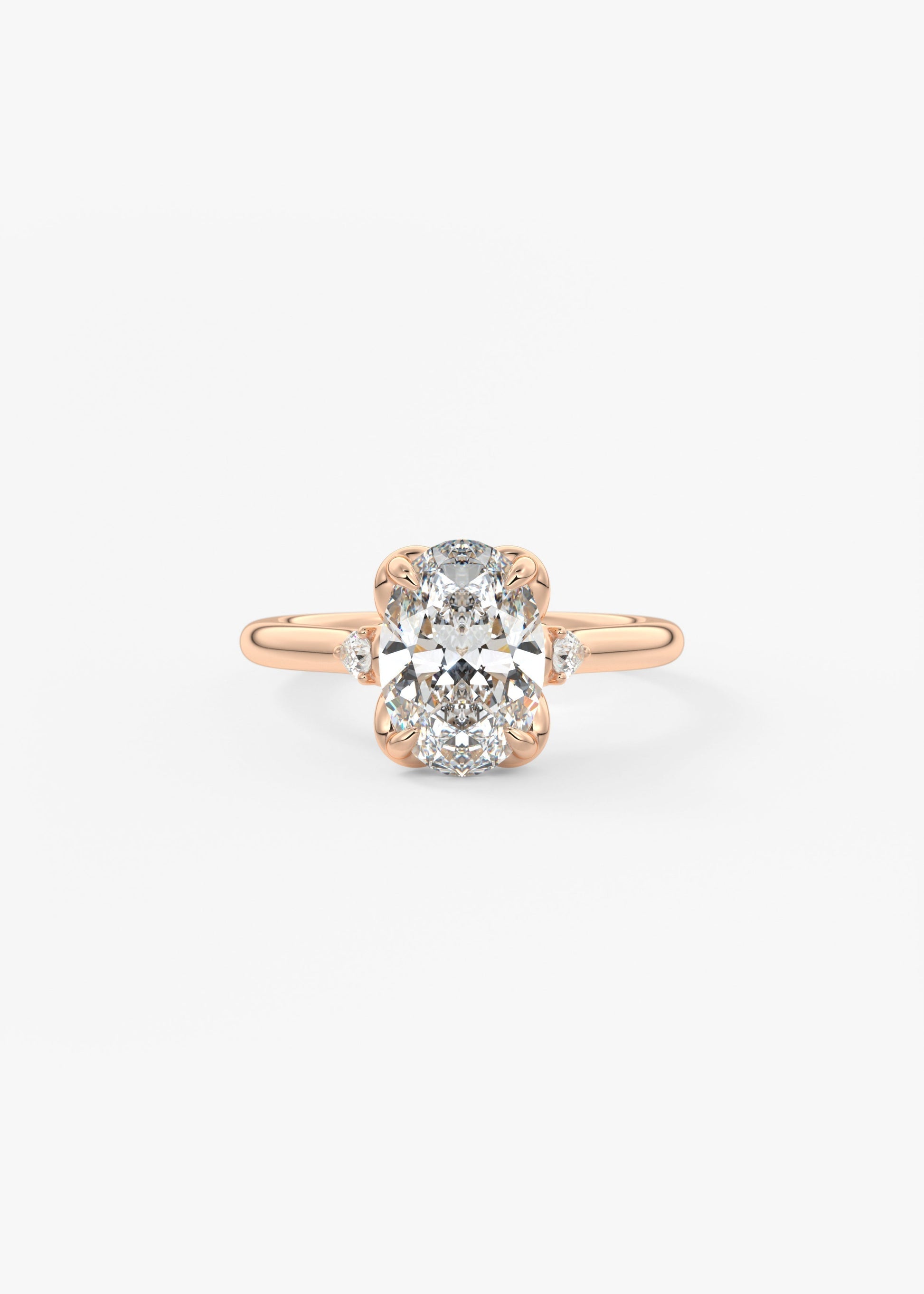 Oval Cluster Lab Grown Diamond Engagement Ring