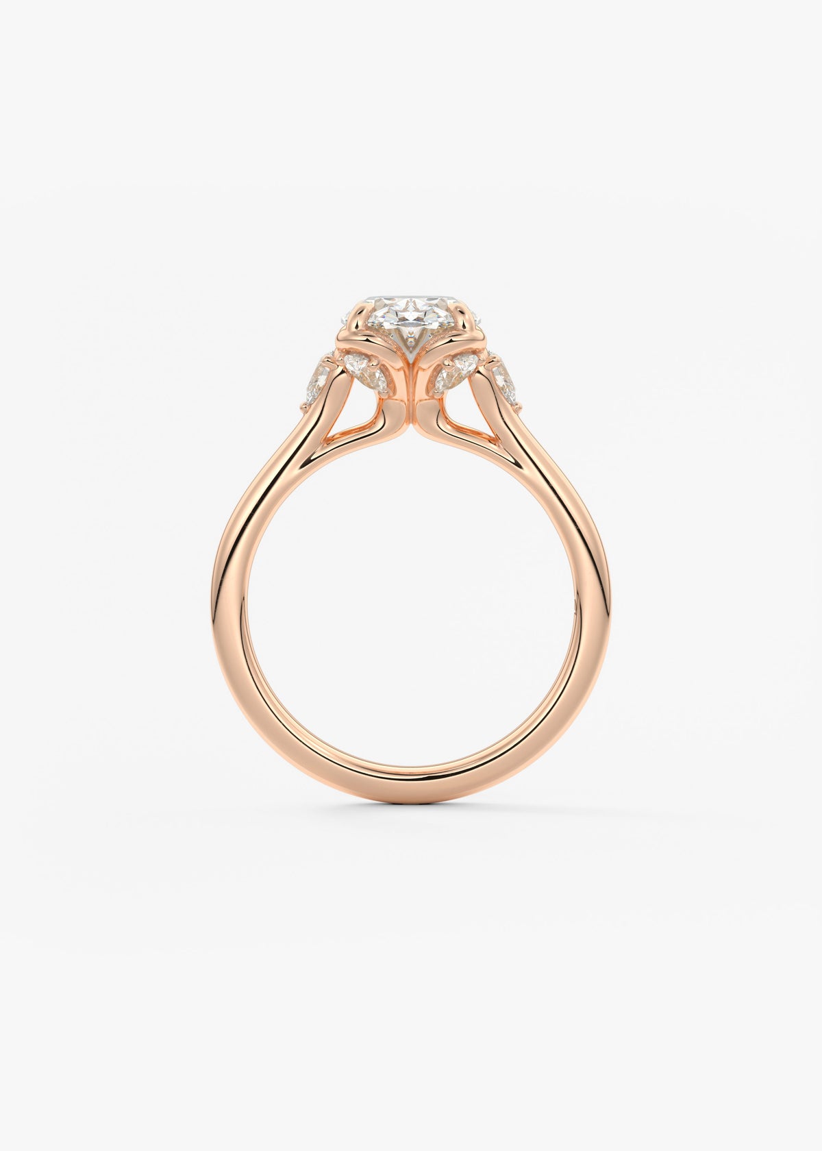 Oval Cluster Lab Grown Diamond Engagement Ring