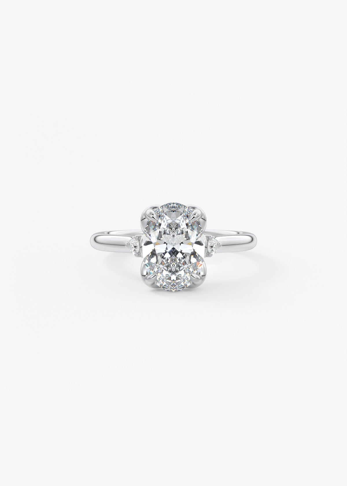 Oval Cluster Lab Grown Diamond Engagement Ring