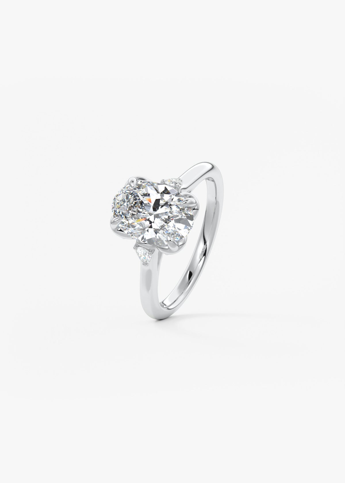 Oval Cluster Lab Grown Diamond Engagement Ring