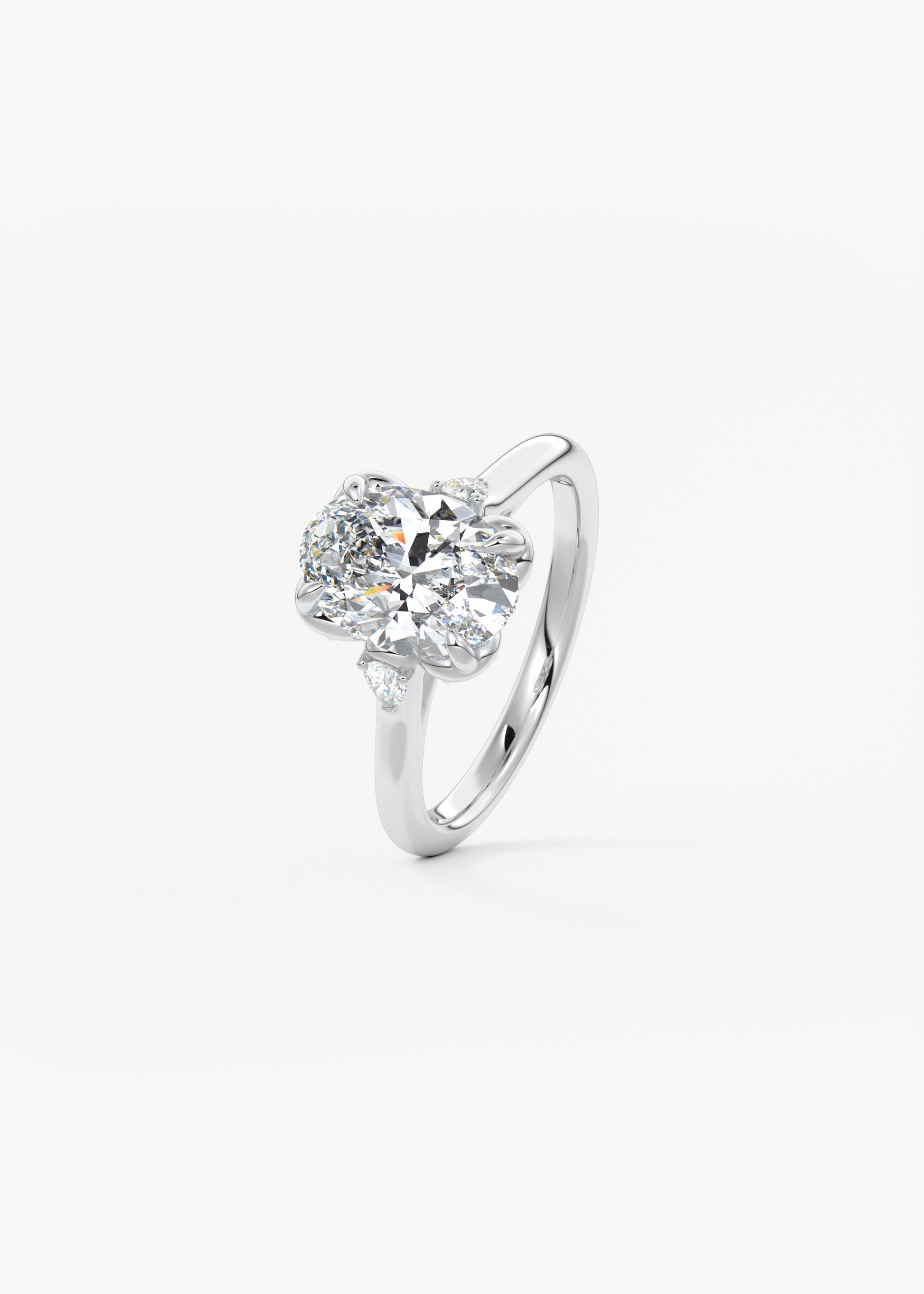 Oval Cluster Lab Grown Diamond Engagement Ring