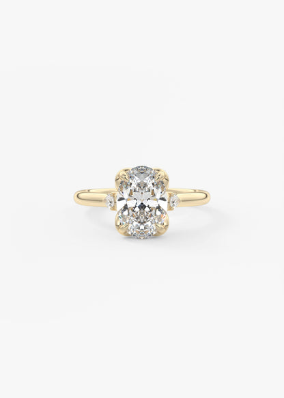 Oval Cluster Lab Grown Diamond Engagement Ring