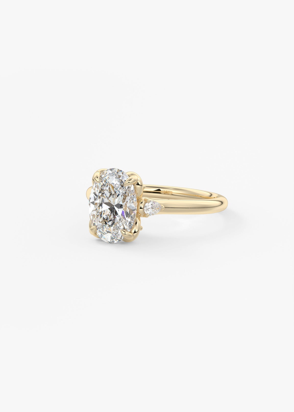 Oval Cluster Lab Grown Diamond Engagement Ring