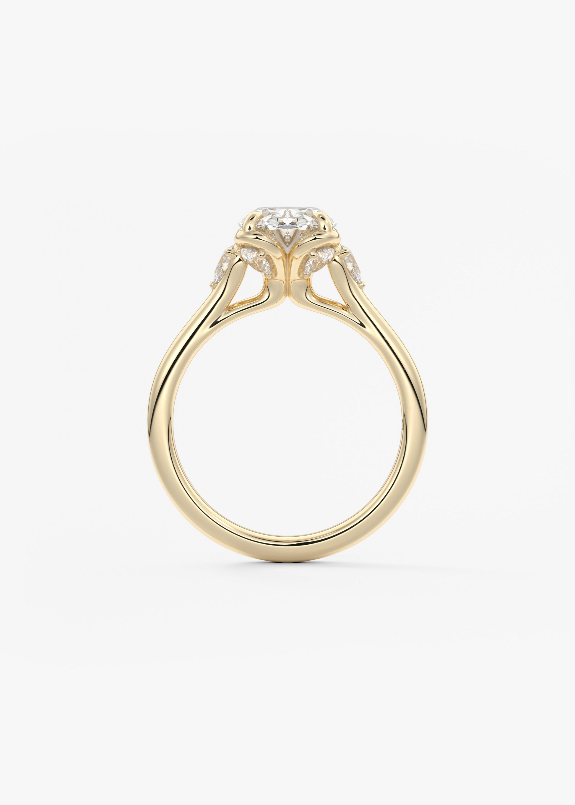 Oval Cluster Lab Grown Diamond Engagement Ring